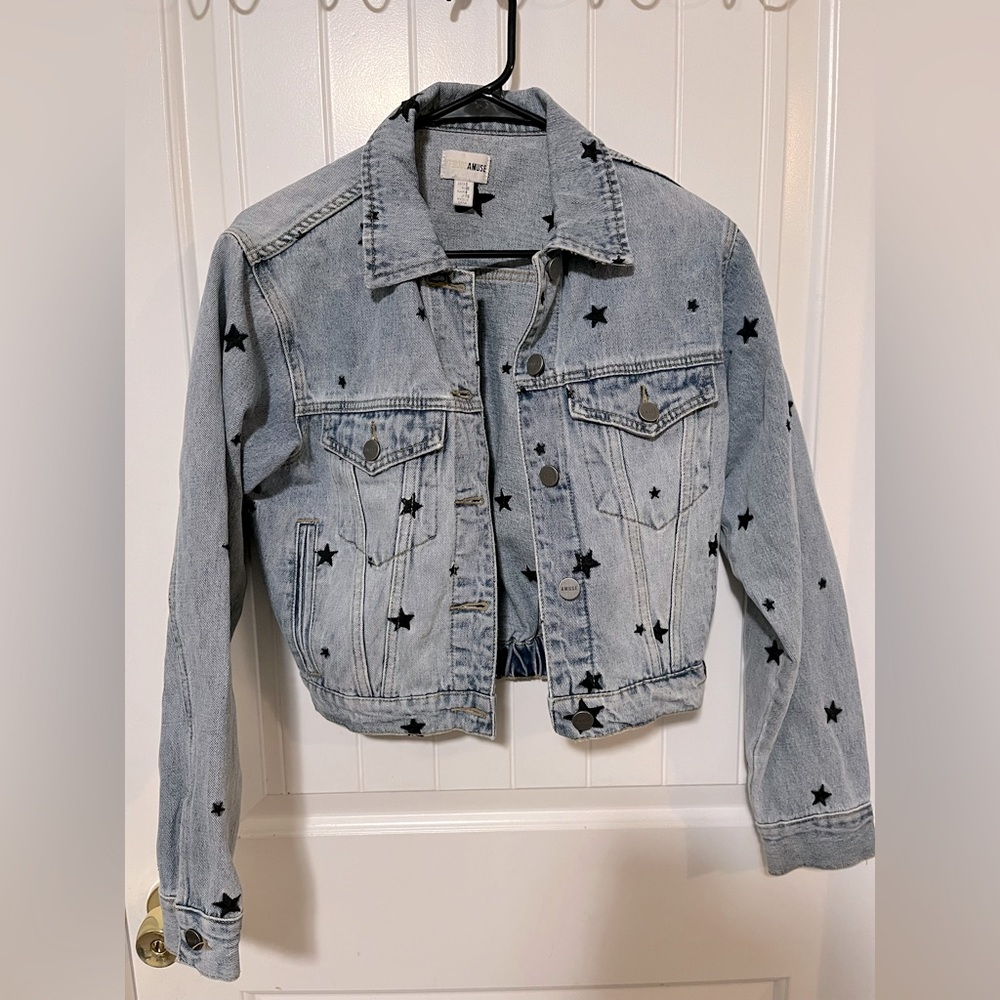 Amuse Society Embroidered Denim Jacket